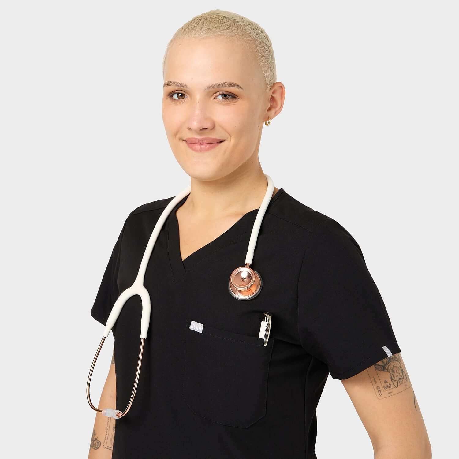 Bluza medyczna ARIA - BLACK - Image 4