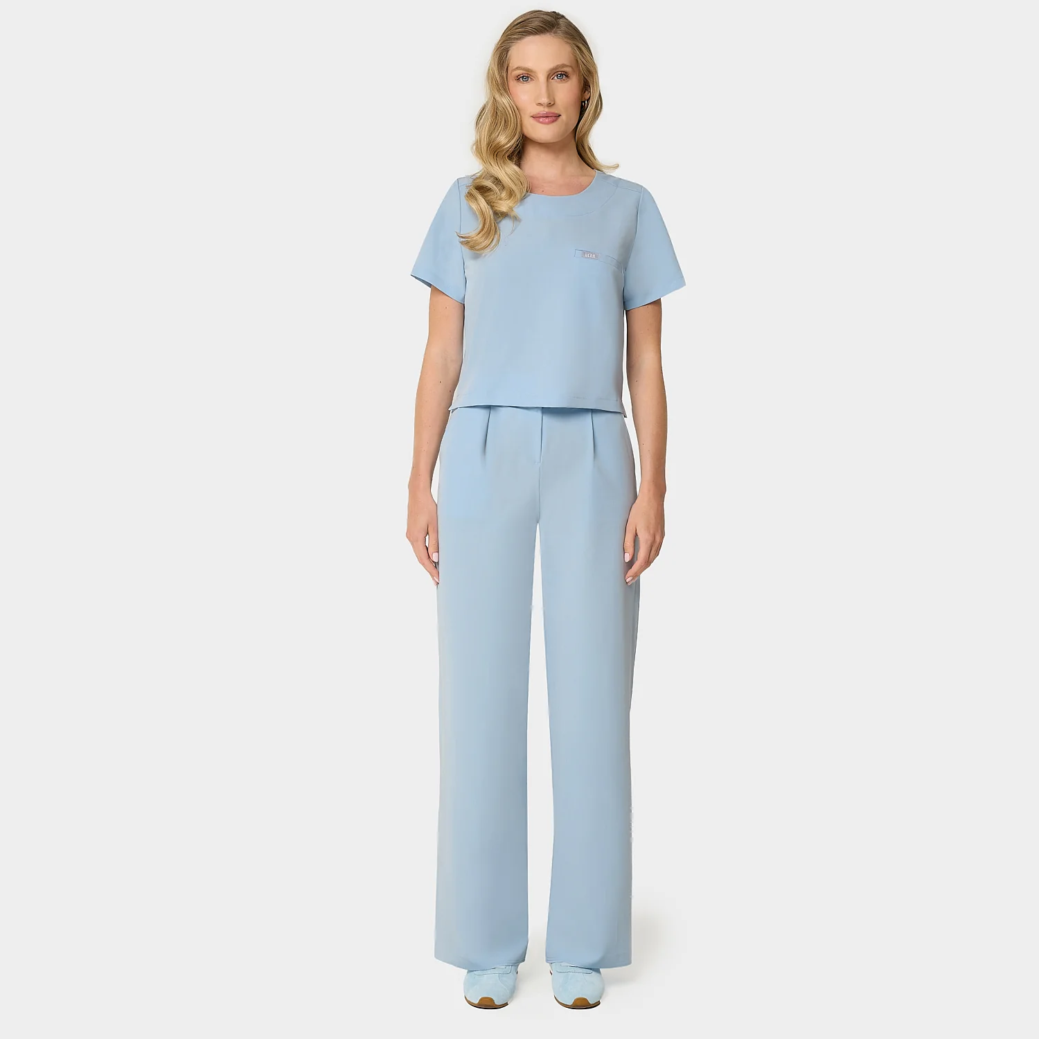 Bluza medyczna damska GAJA - BABY BLUE - Image 3