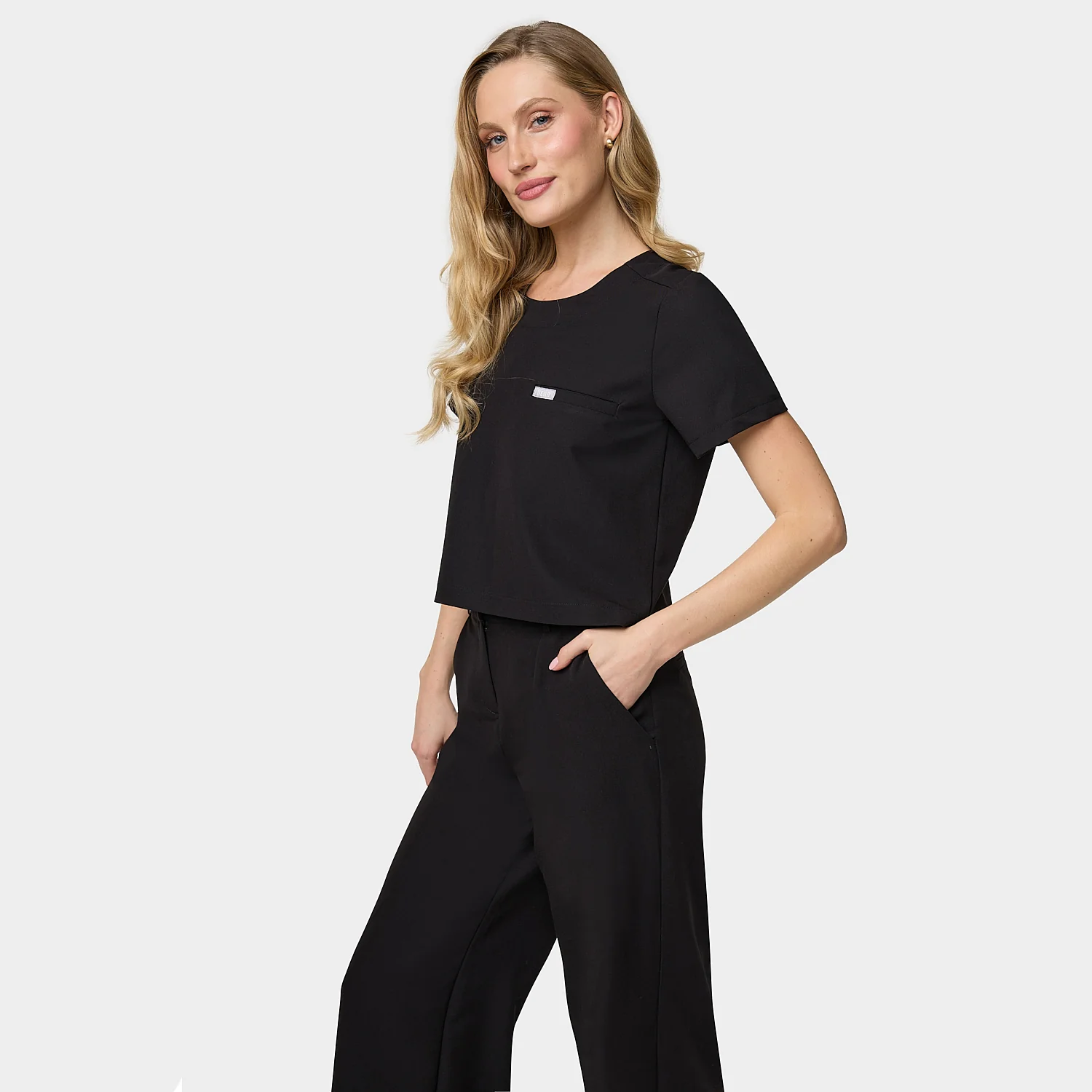 Bluza medyczna damska GAJA - BLACK - Image 3