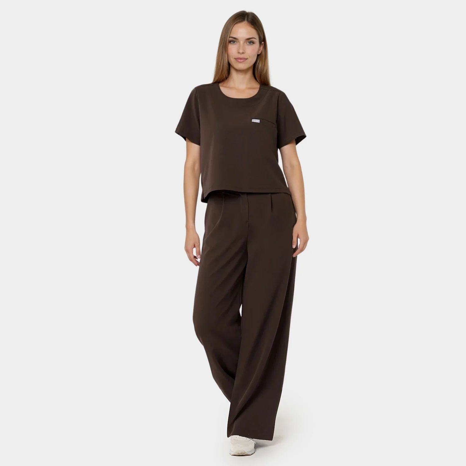 Bluza medyczna damska GAJA - DARK CHOCOLATE - Image 4