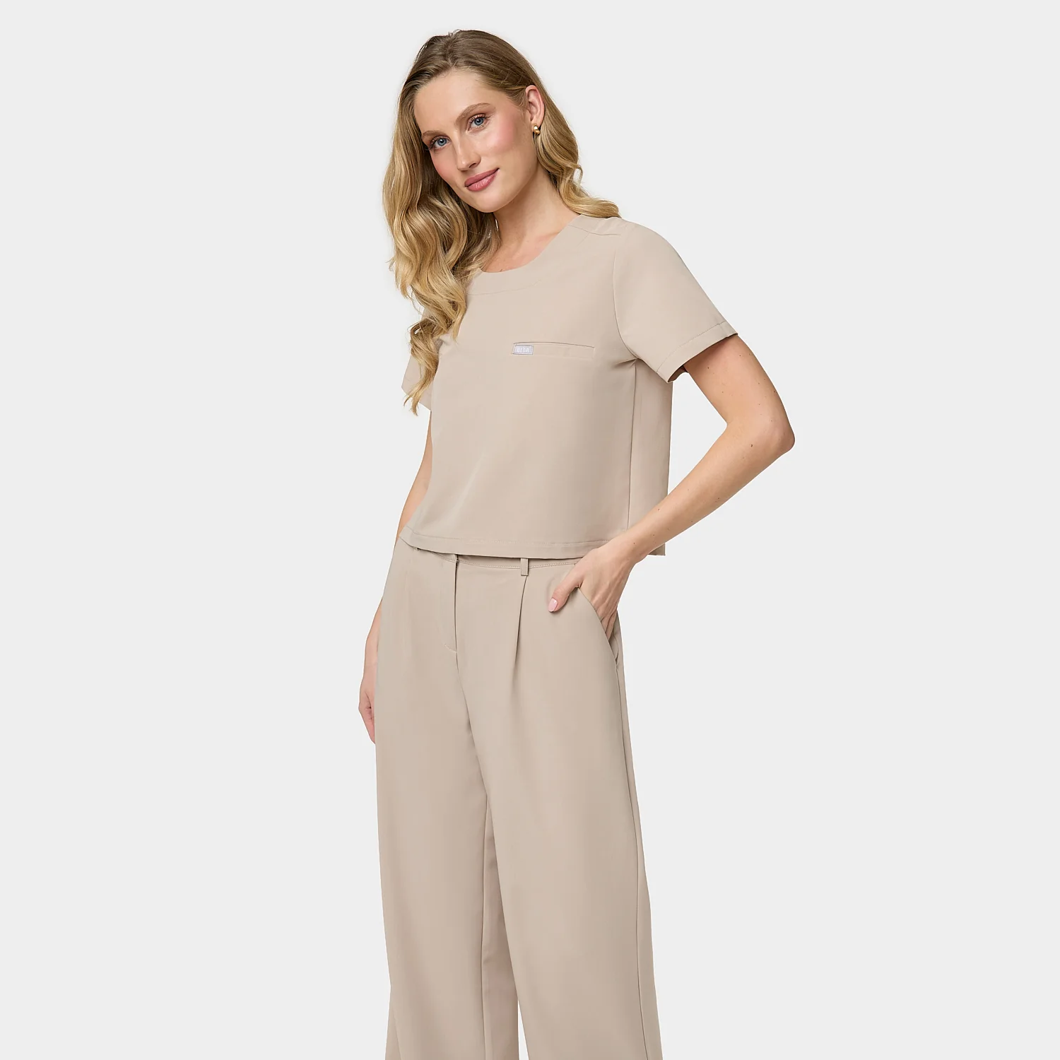 Bluza medyczna damska GAJA - LATTE - Image 2