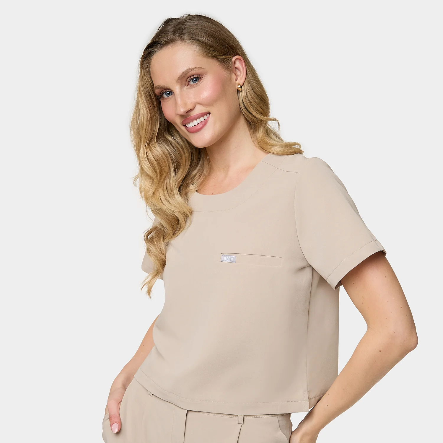 Bluza medyczna damska GAJA - LATTE - Image 4