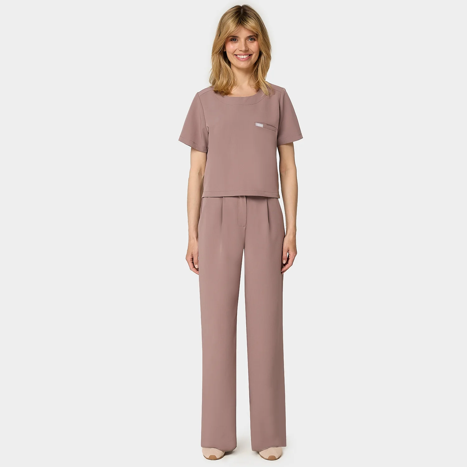 Bluza medyczna damska GAJA - LIGHT BROWN - Image 2