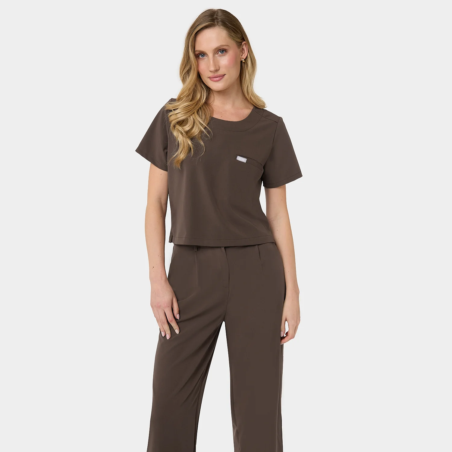 Bluza medyczna damska GAJA - MILK CHOCOLATE - Image 5