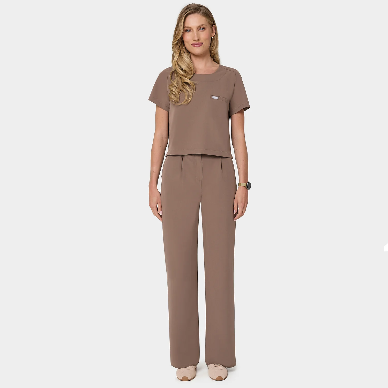 Bluza medyczna damska GAJA - MOCHA - Image 3