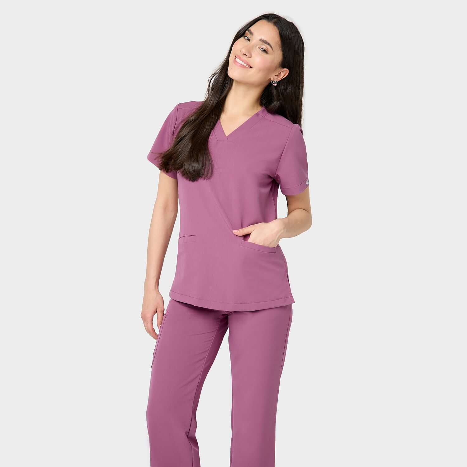 Bluza medyczna EMILY scrubs - BERRY CRUSH - Image 4