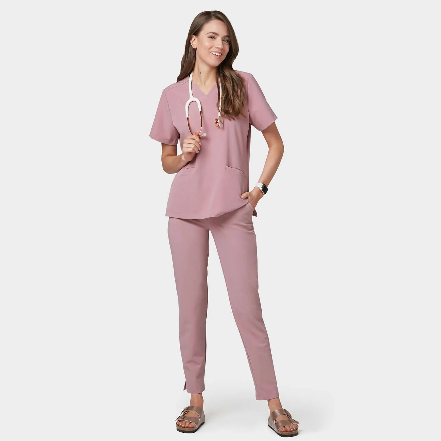 Bluza medyczna EMILY scrubs - BLOSSOM PINK - Image 3