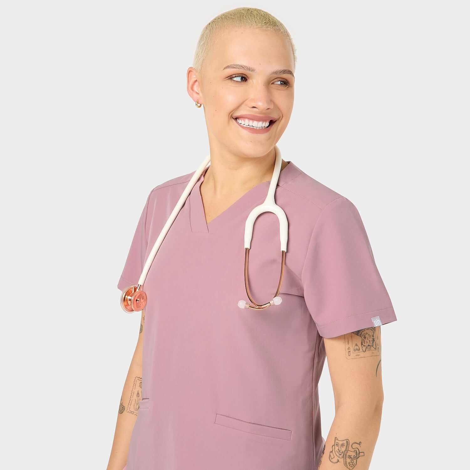 Bluza medyczna EMILY scrubs - BLOSSOM PINK - Image 6