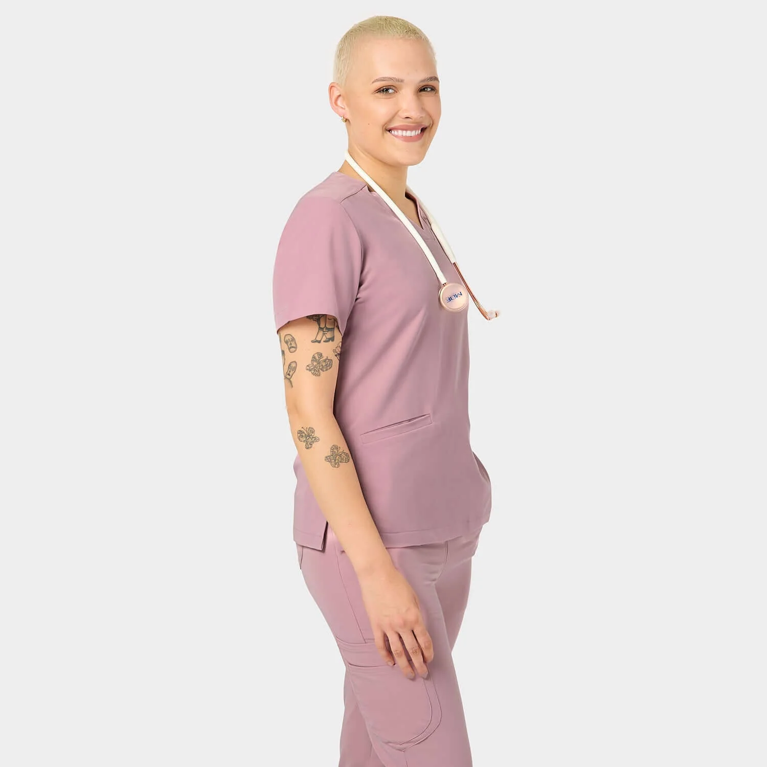 Bluza medyczna EMILY scrubs - BLOSSOM PINK - Image 7