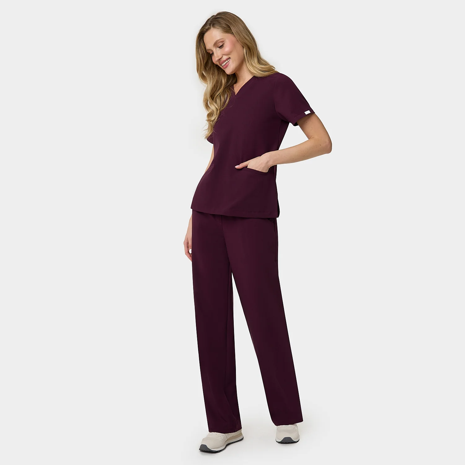 Bluza medyczna EMILY scrubs -BURGUNDY - Image 3
