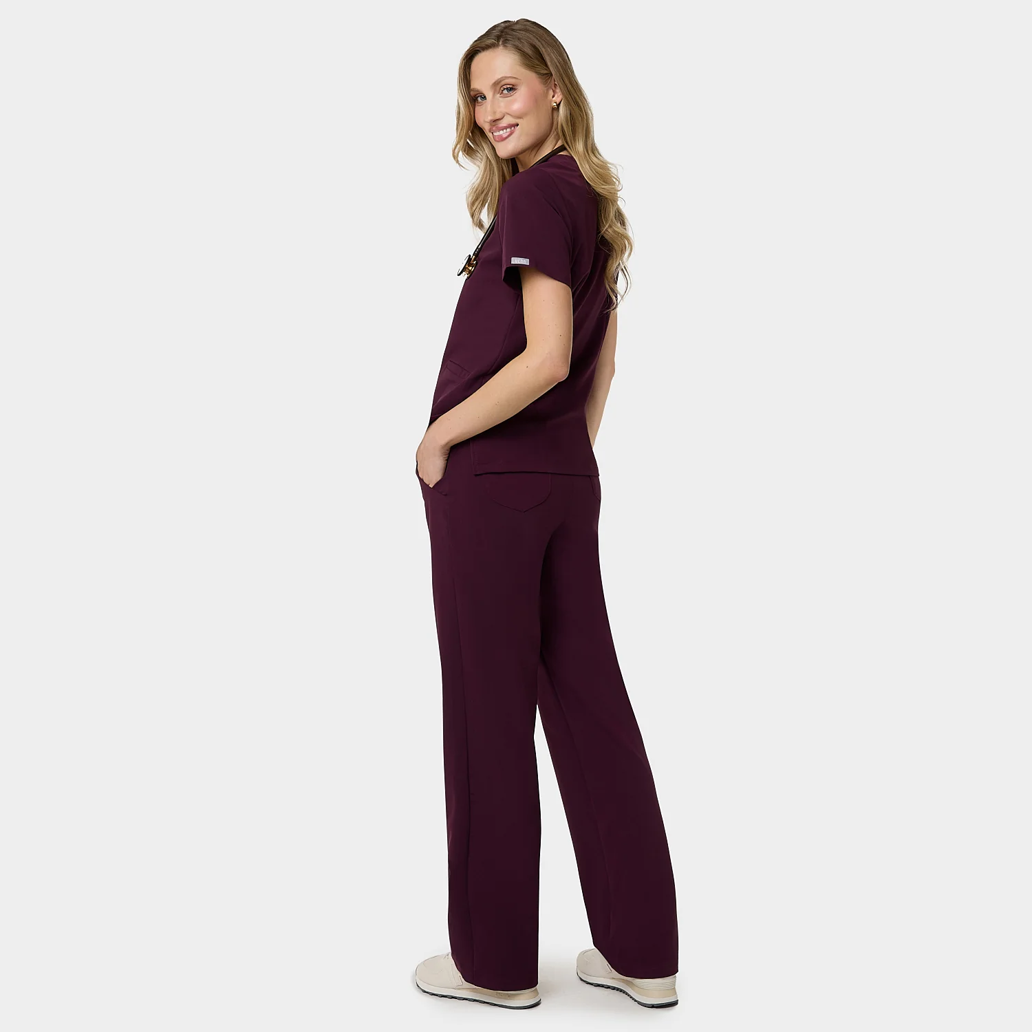 Bluza medyczna EMILY scrubs -BURGUNDY - Image 4