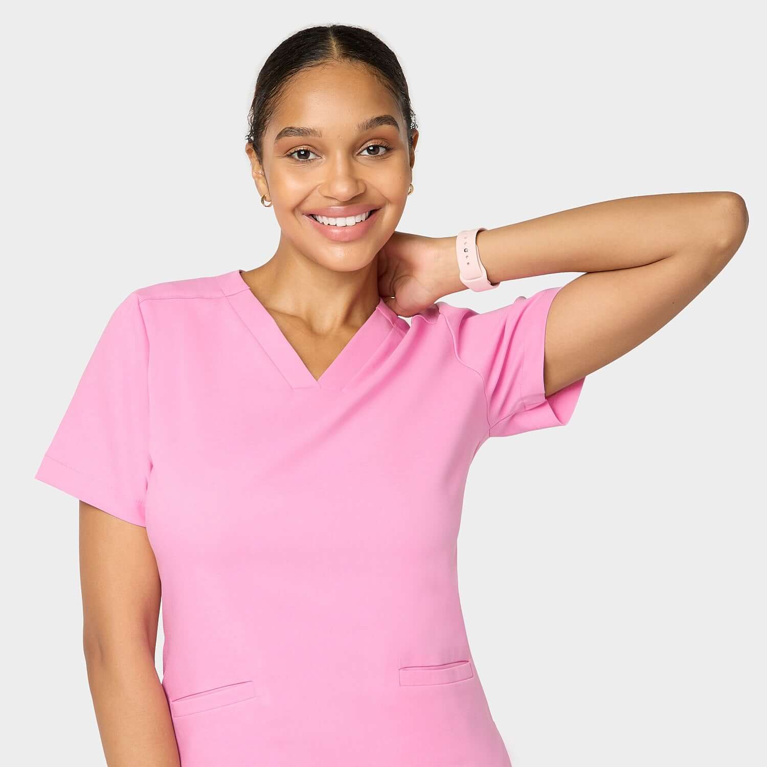 Bluza medyczna EMILY scrubs - CANDY PINK - Image 2