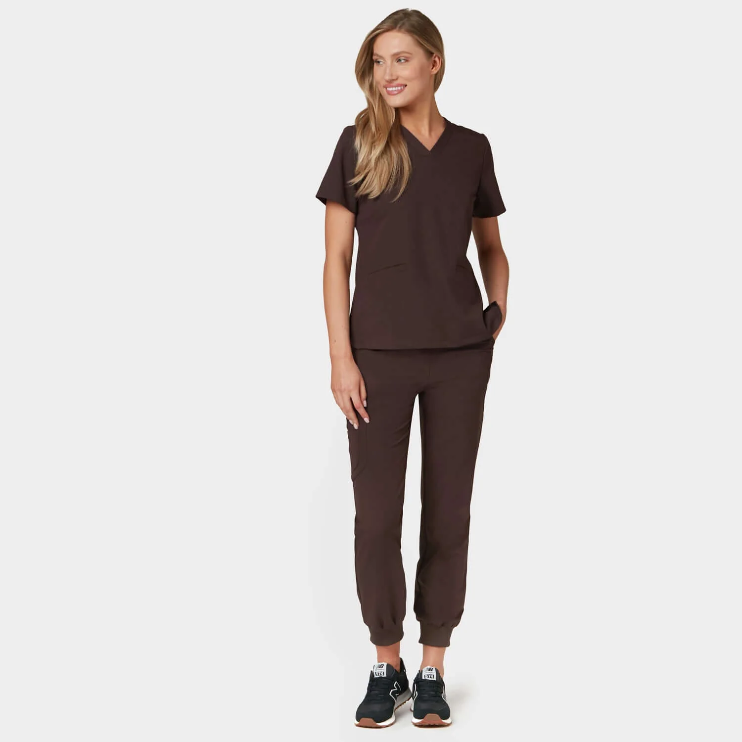 Bluza medyczna EMILY scrubs - DARK CHOCOLATE - Image 2