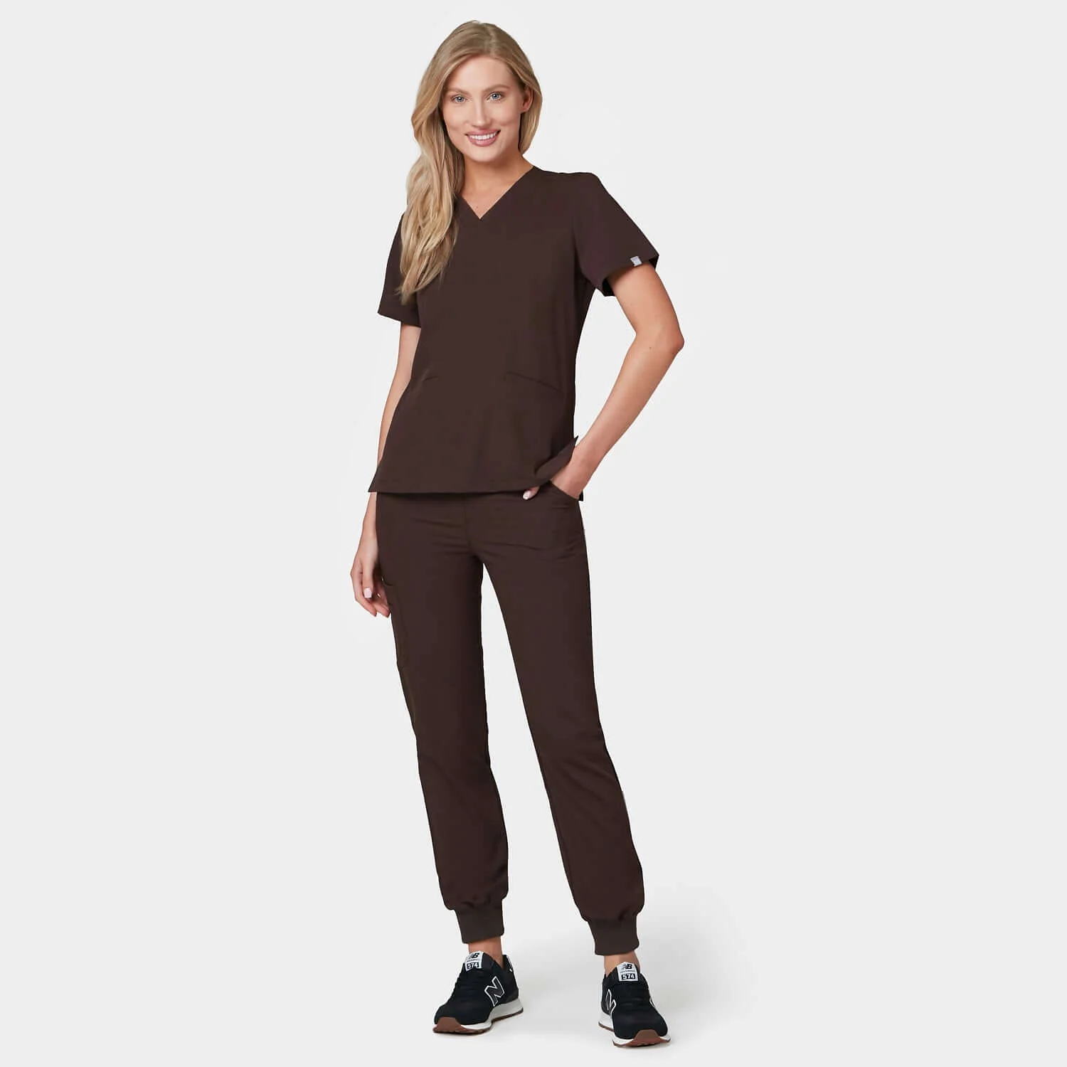 Bluza medyczna EMILY scrubs - DARK CHOCOLATE - Image 4