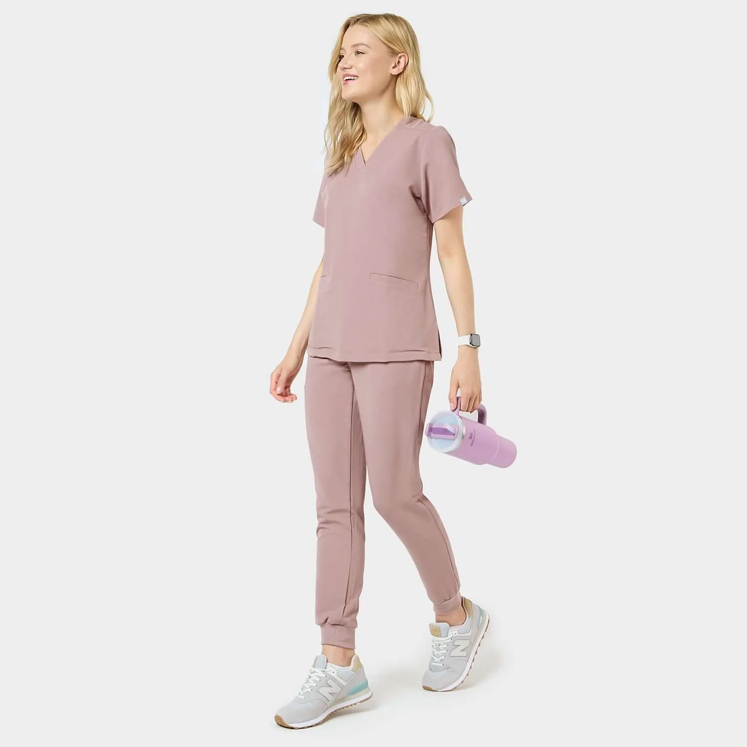 Bluza medyczna EMILY scrubs - DUSTY PINK - Image 2