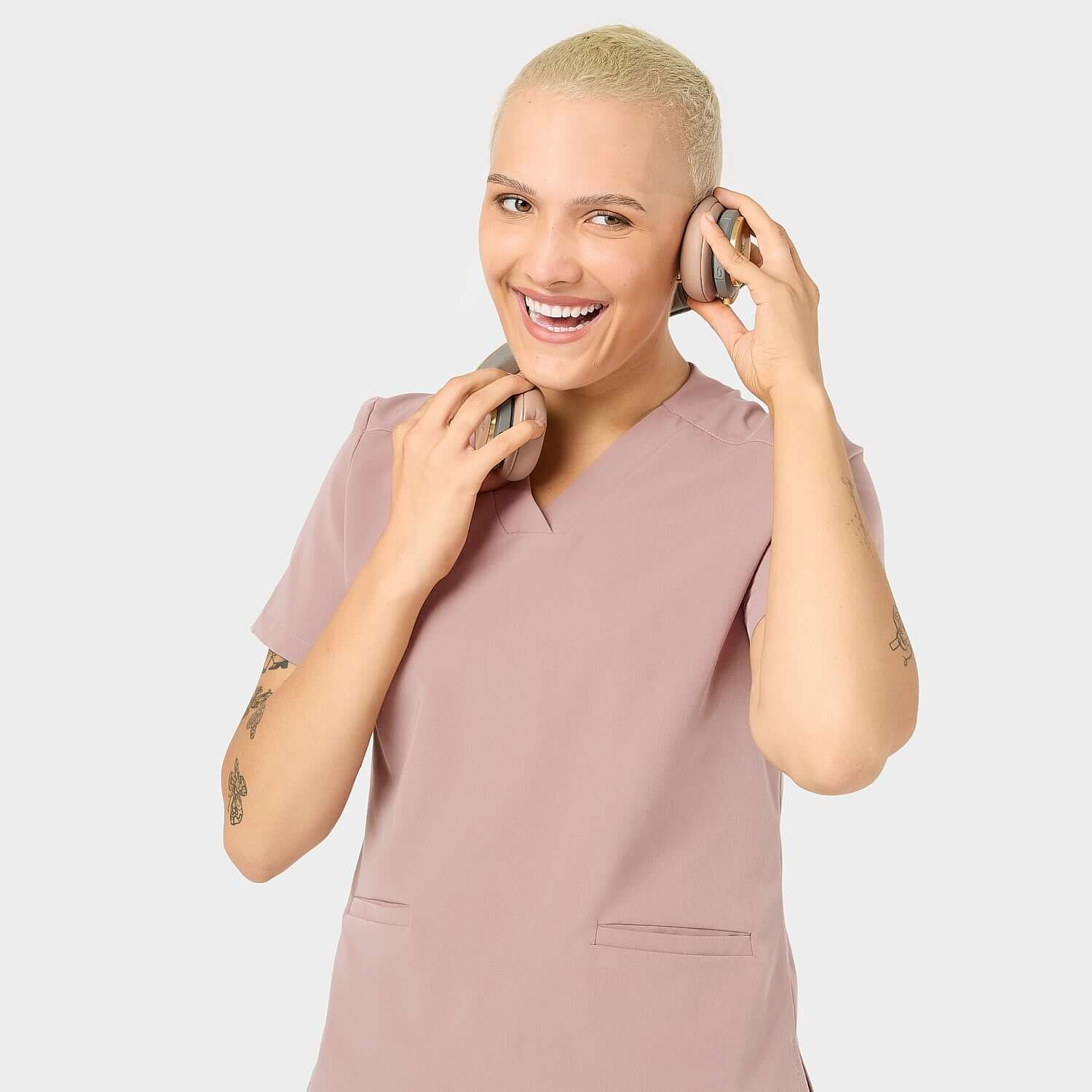 Bluza medyczna EMILY scrubs - DUSTY PINK - Image 6