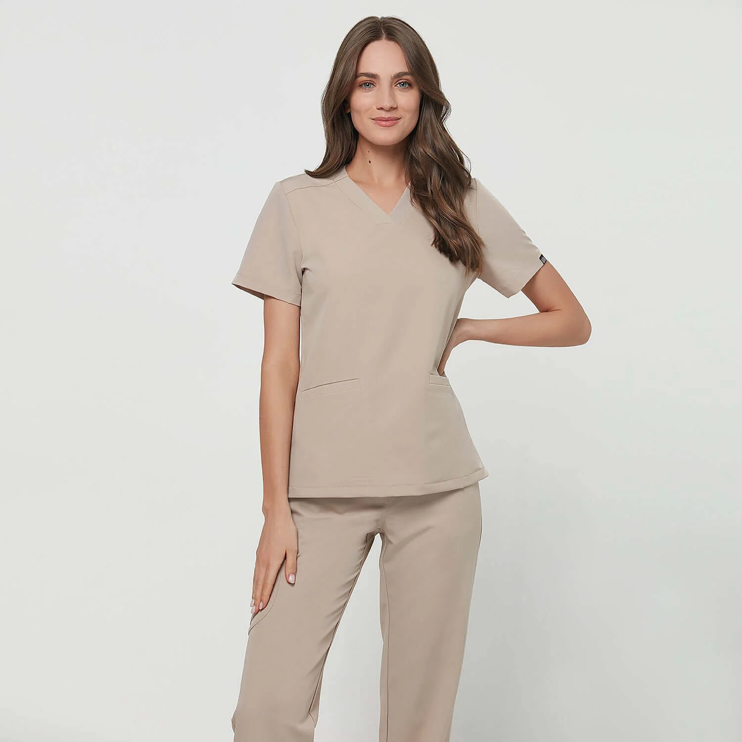 Bluza medyczna EMILY scrubs - LATTE - Image 6