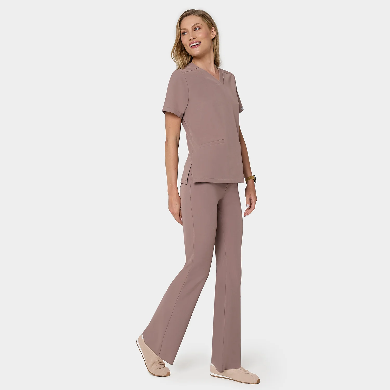 Bluza medyczna EMILY scrubs - LIGHT BROWN - Image 2