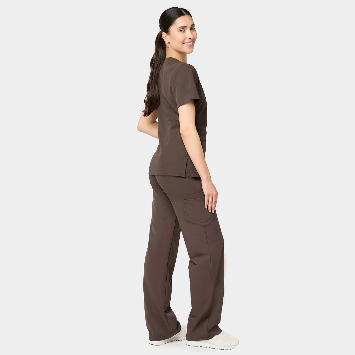 Bluza medyczna EMILY scrubs - MILK CHOCOLATE - Image 2