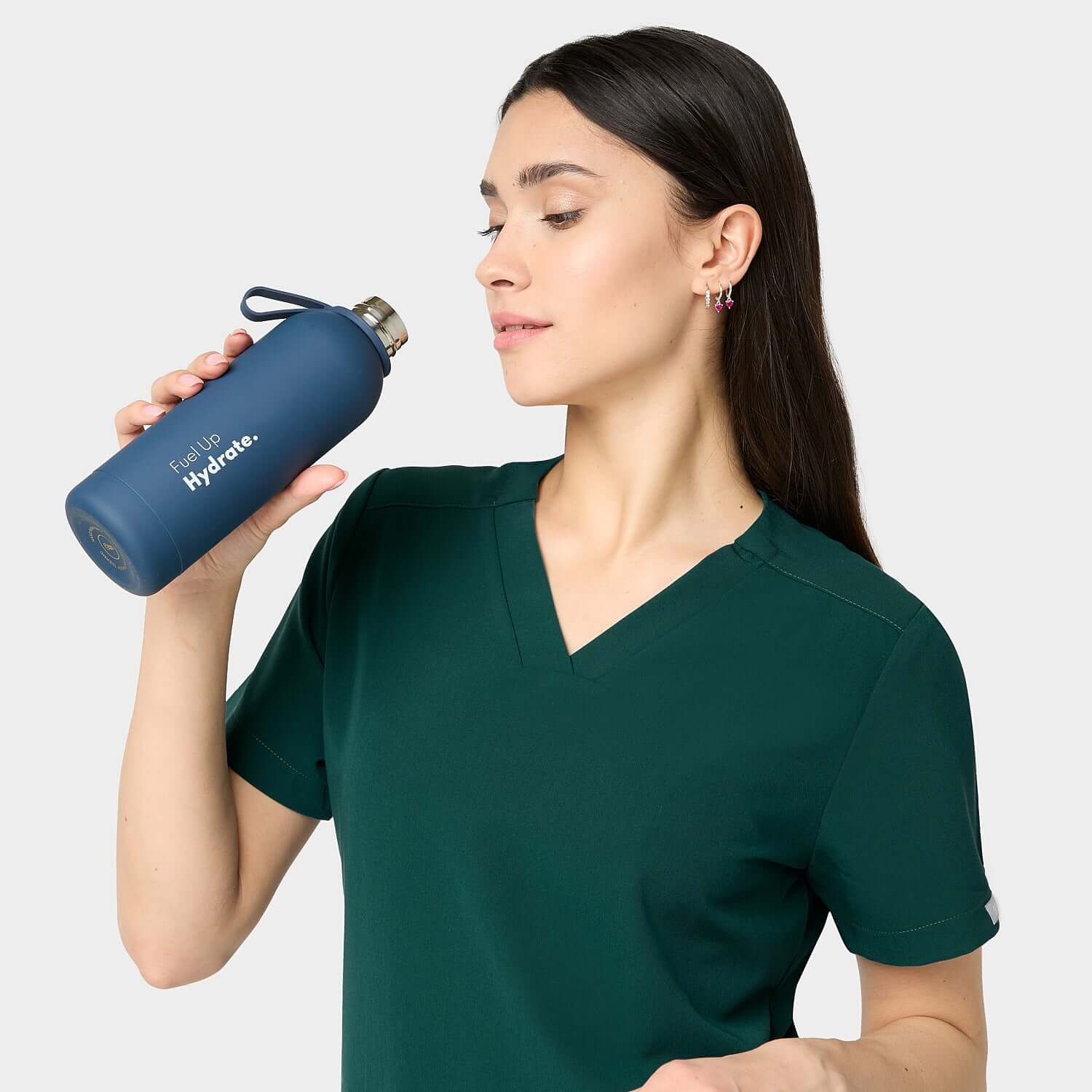 Bluza medyczna EMILY scrubs -MOSS GREEN - Image 2