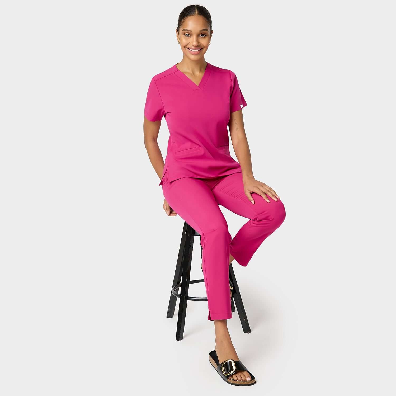 Bluza medyczna EMILY scrubs - RASPBERRY SORBET - Image 2