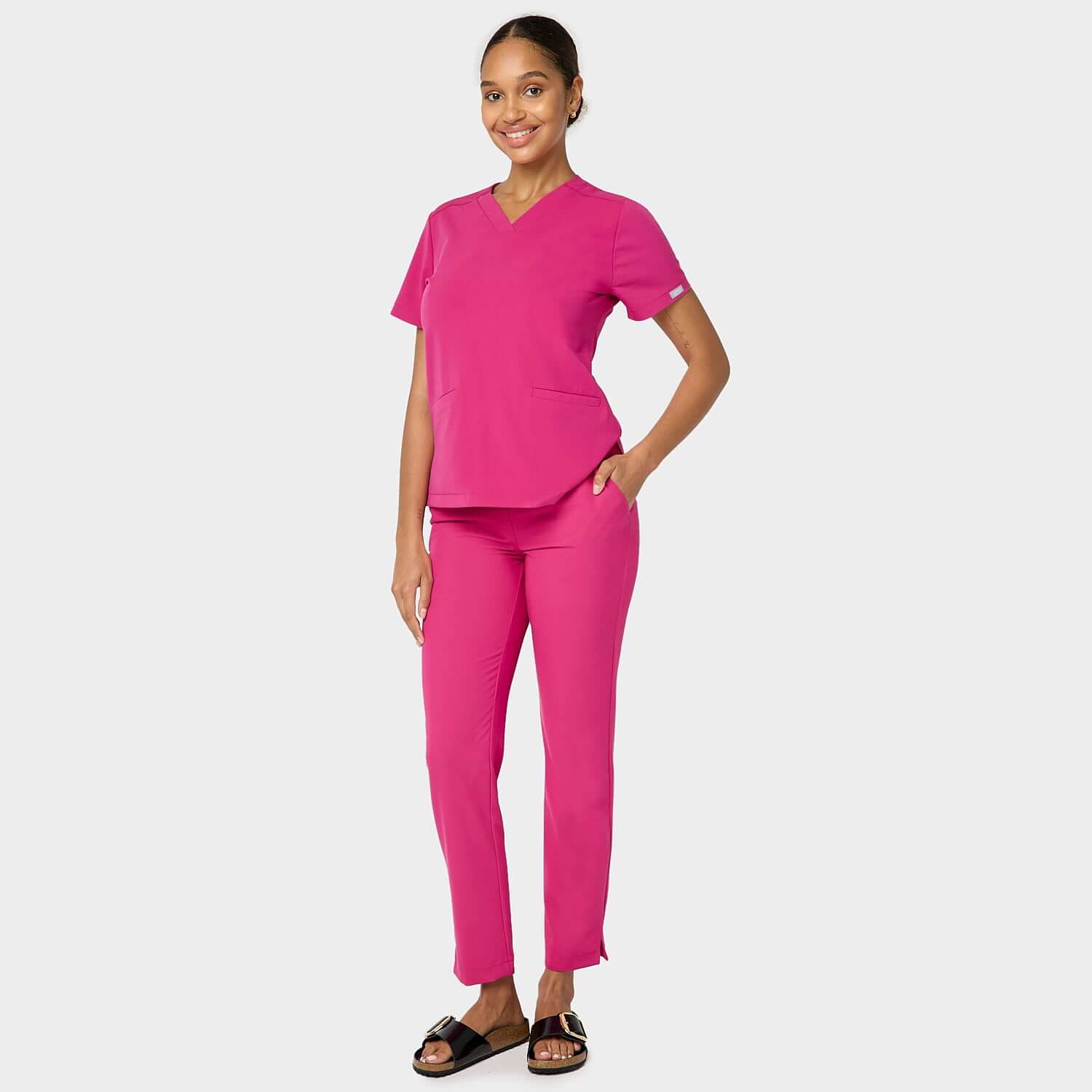 Bluza medyczna EMILY scrubs - RASPBERRY SORBET - Image 4