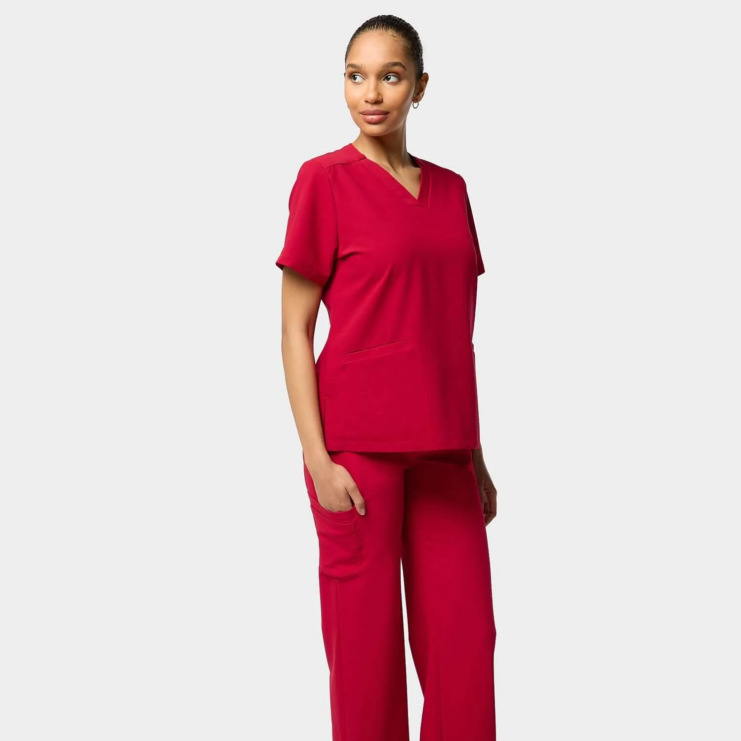 Bluza medyczna EMILY scrubs - RED CHERRY - Image 3