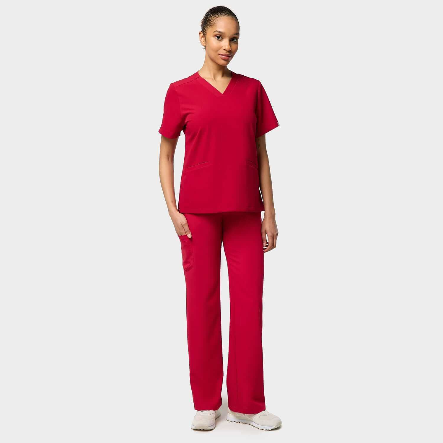 Bluza medyczna EMILY scrubs - RED CHERRY - Image 4