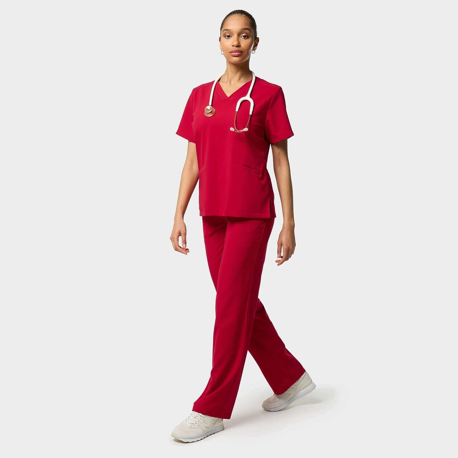 Bluza medyczna EMILY scrubs - RED CHERRY - Image 5