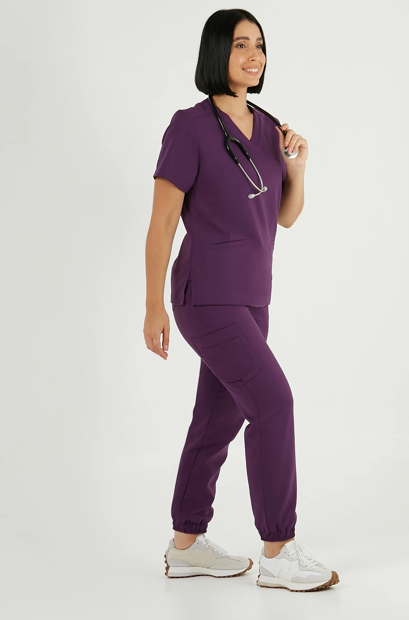 Bluza medyczna EMILY scrubs - ROYAL PLUM - Image 2