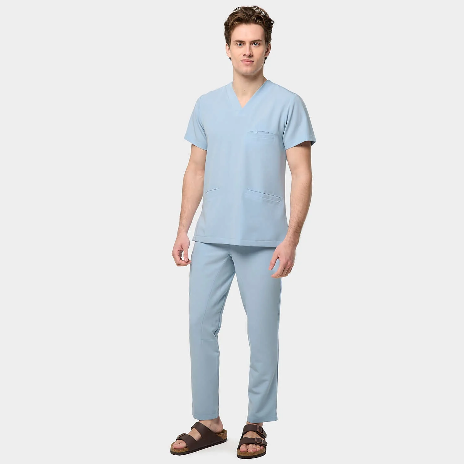 Bluza medyczna męska LOGAN - BABY BLUE