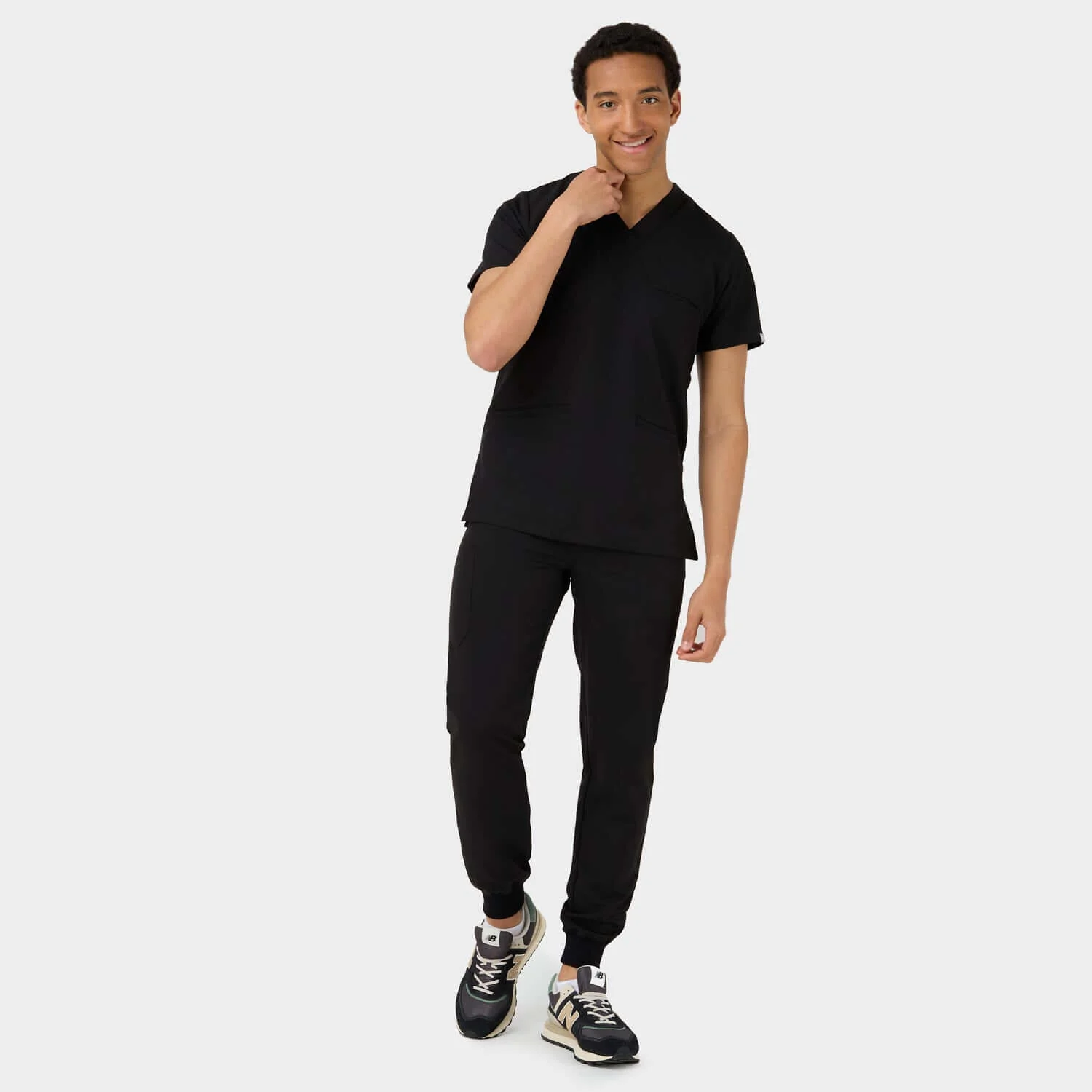Bluza medyczna męska LOGAN - BLACK - Image 4