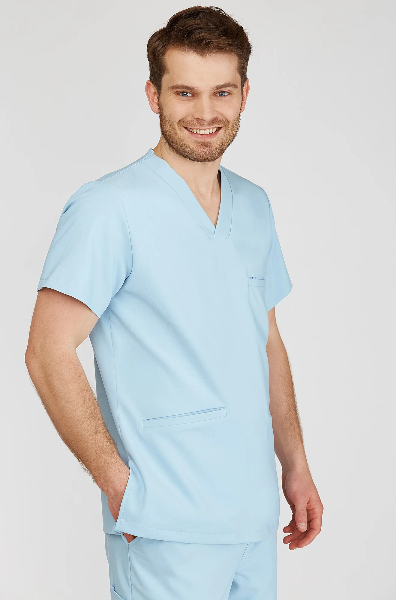 Bluza medyczna męska LOGAN - DREAM BLUE - Image 3