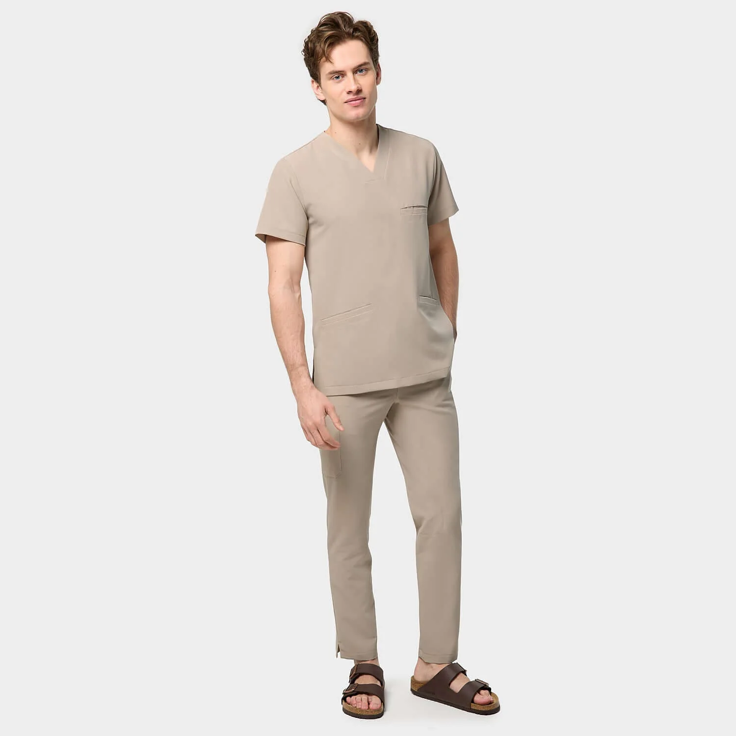 Bluza medyczna męska LOGAN - LATTE