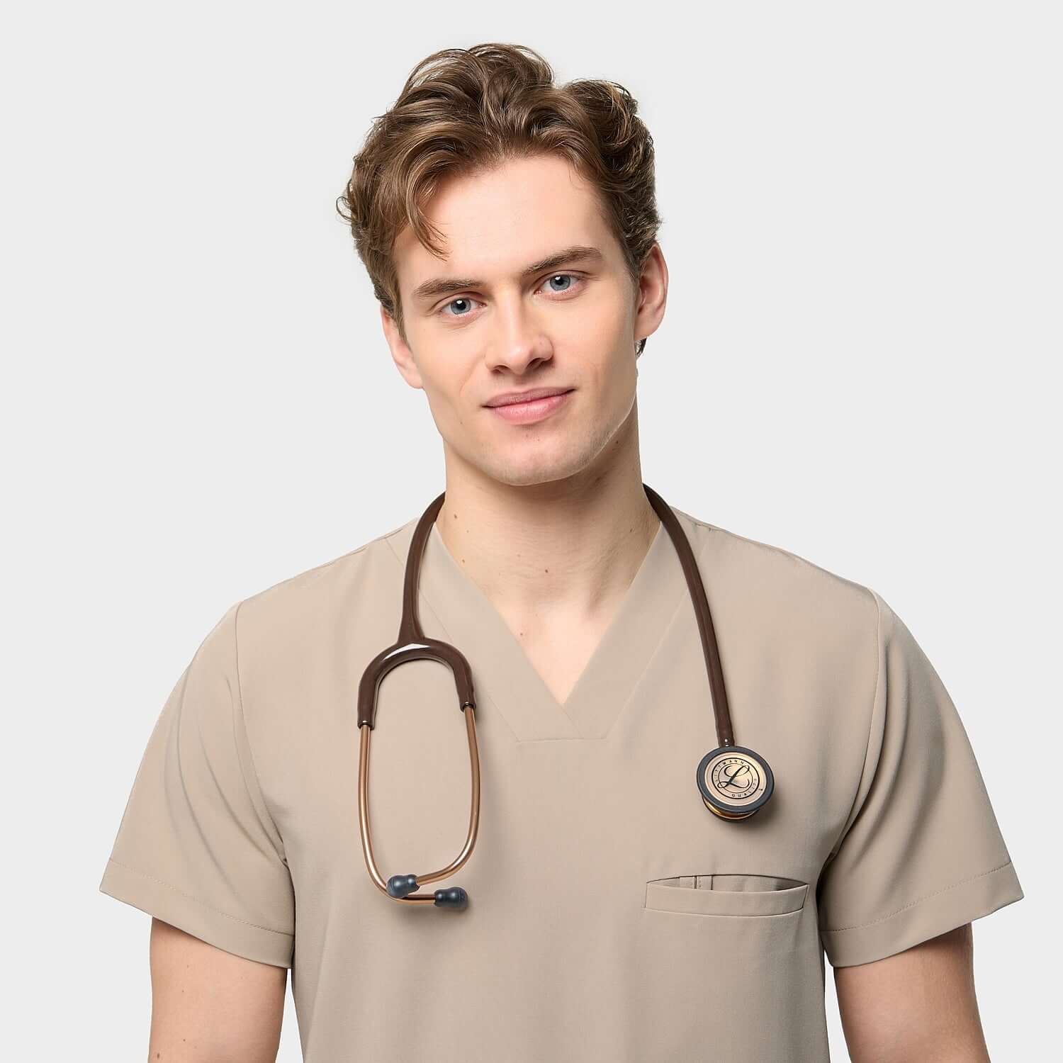 Bluza medyczna męska LOGAN - LATTE - Image 4