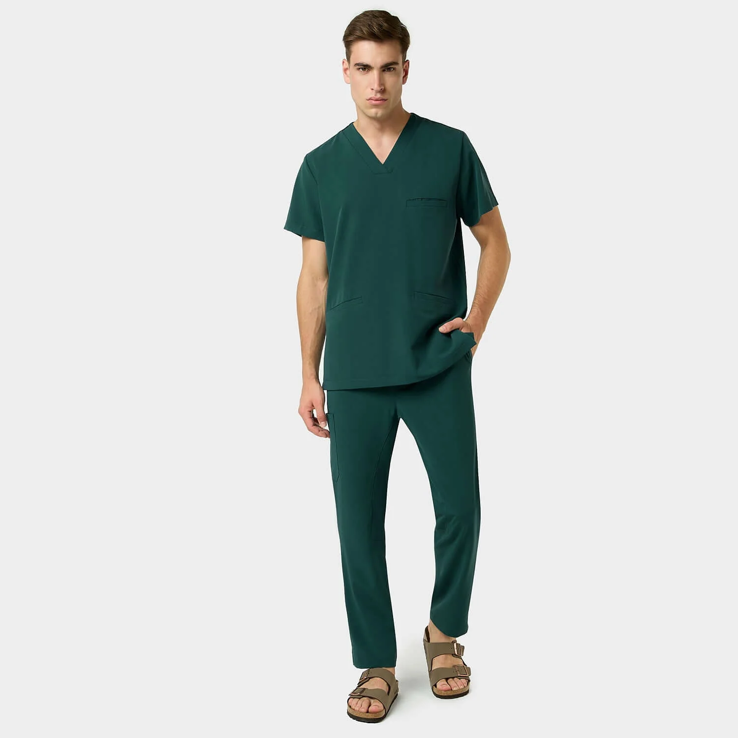 Bluza medyczna męska LOGAN - MOSS GREEN - Image 3