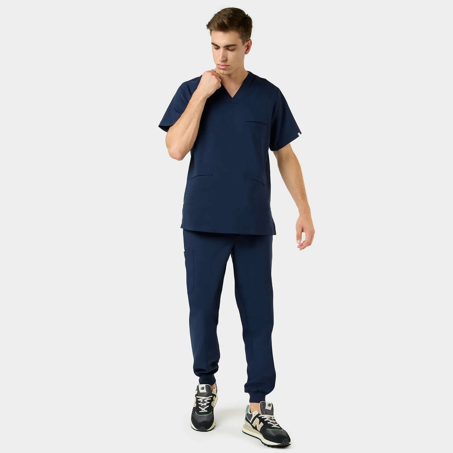Bluza medyczna męska LOGAN - NAVY - Image 6