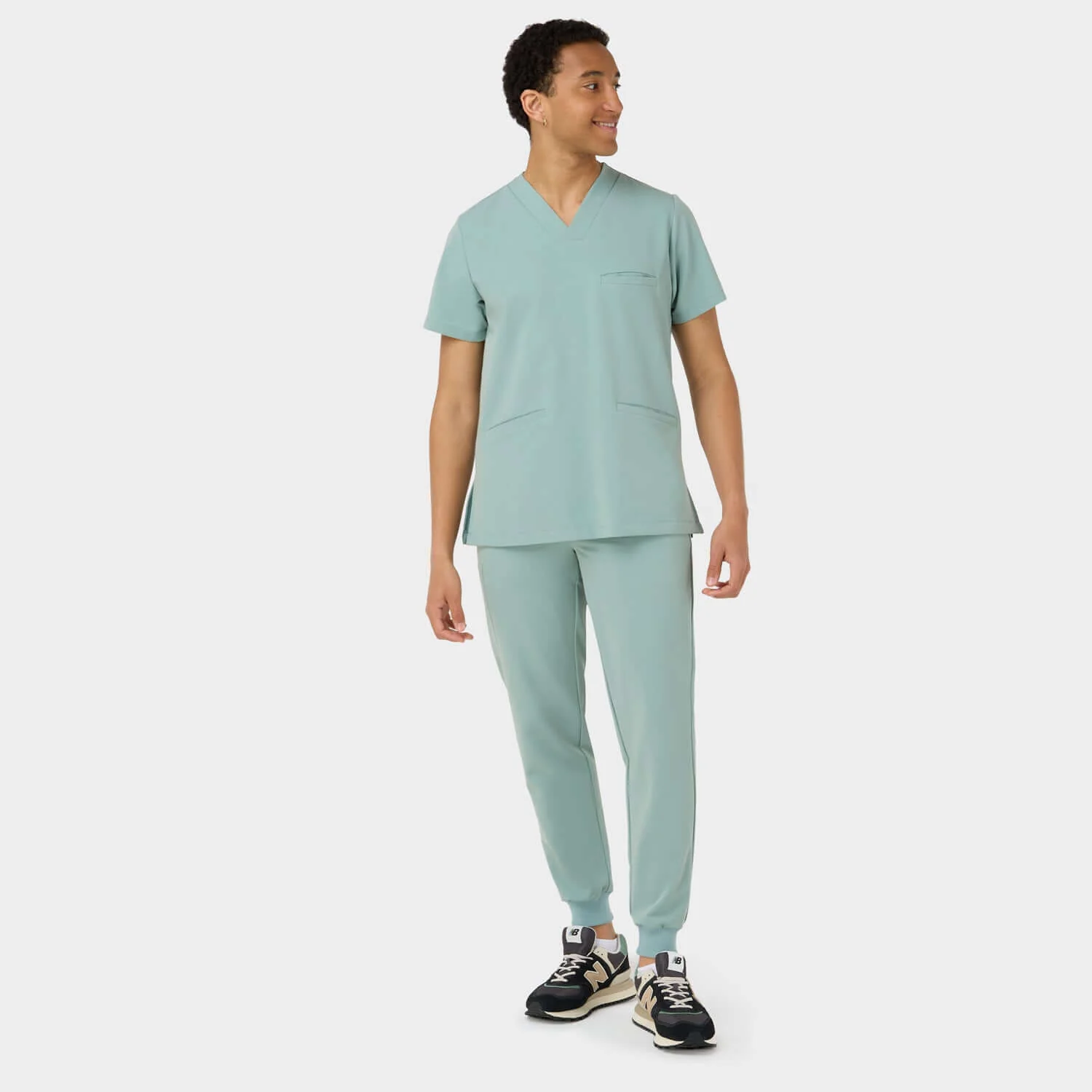Bluza medyczna męska LOGAN - SAGE GREEN - Image 3