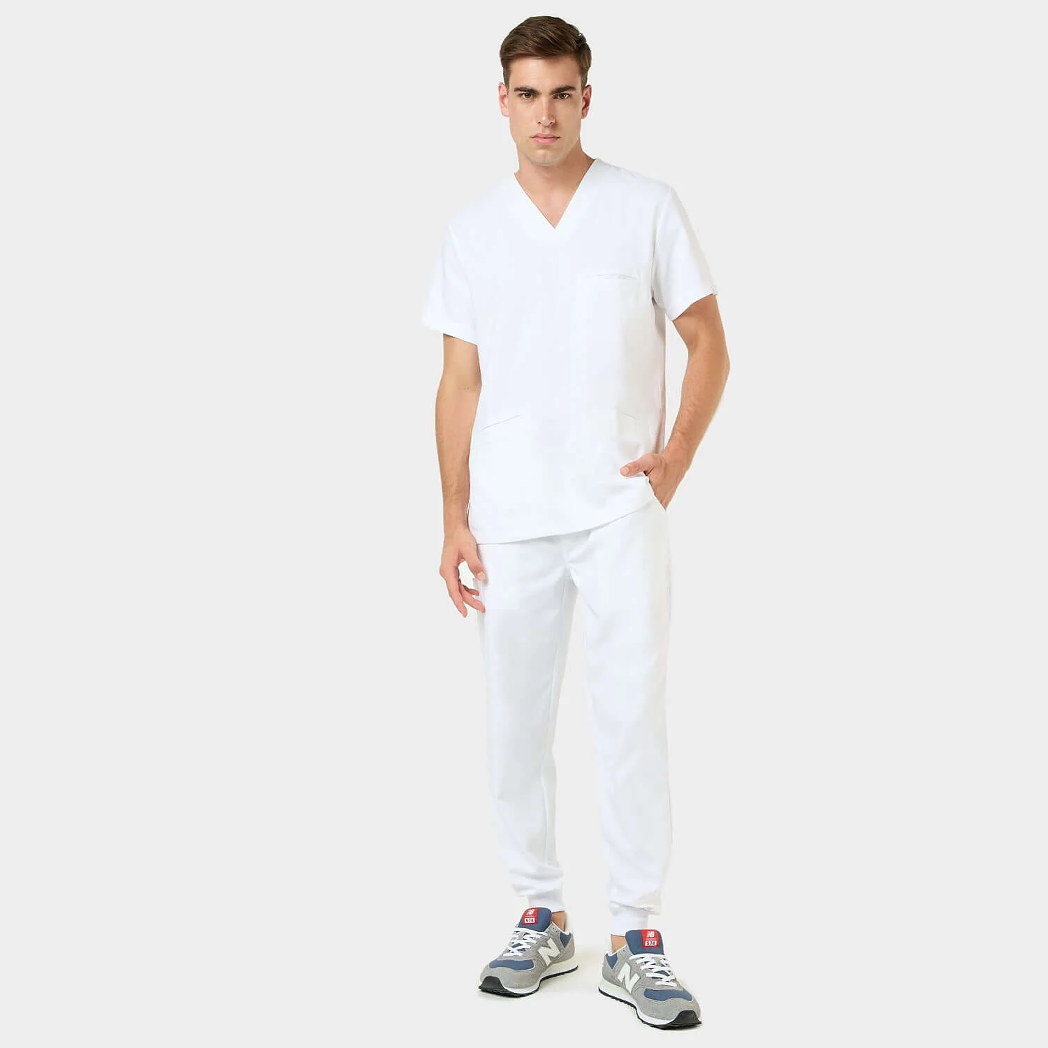 Bluza medyczna męska LOGAN - WHITE - Image 6