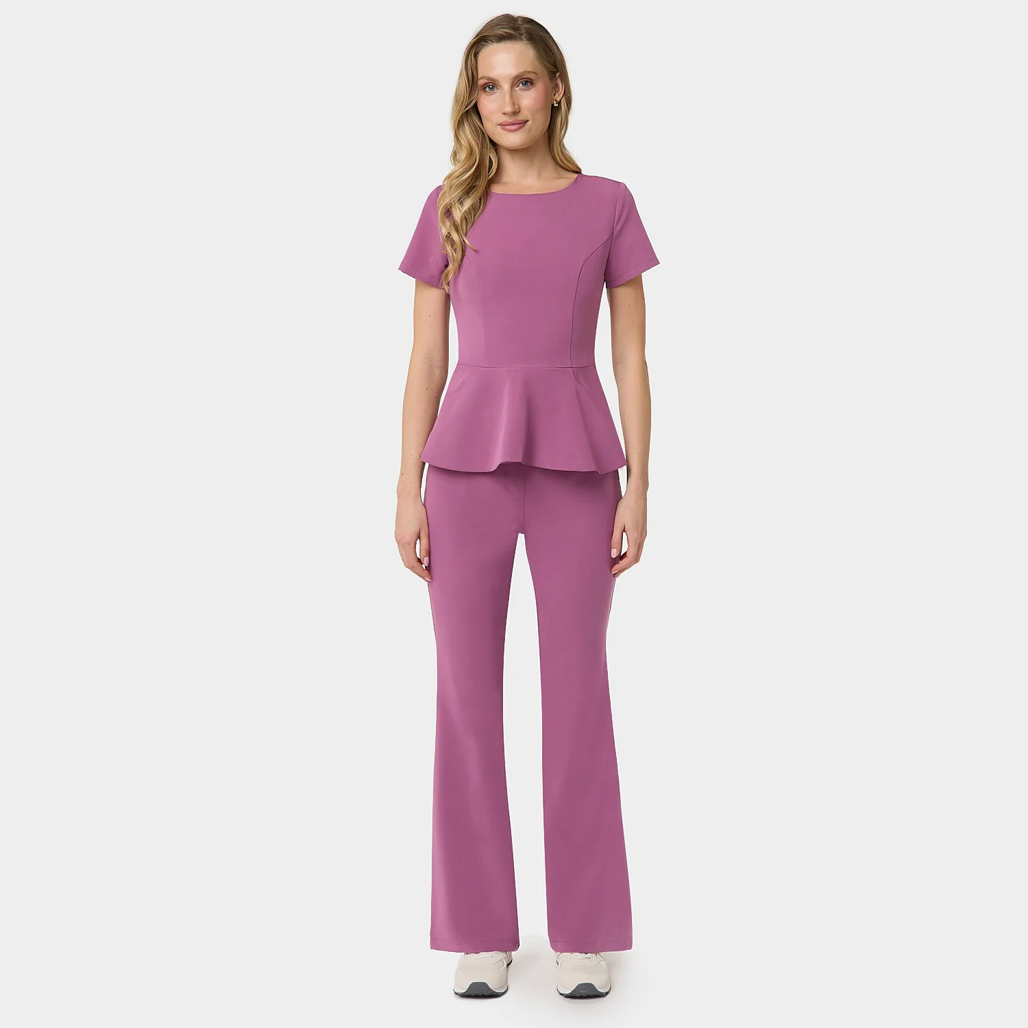 Bluza medyczna z baskinką KIM - BERRY CRUSH