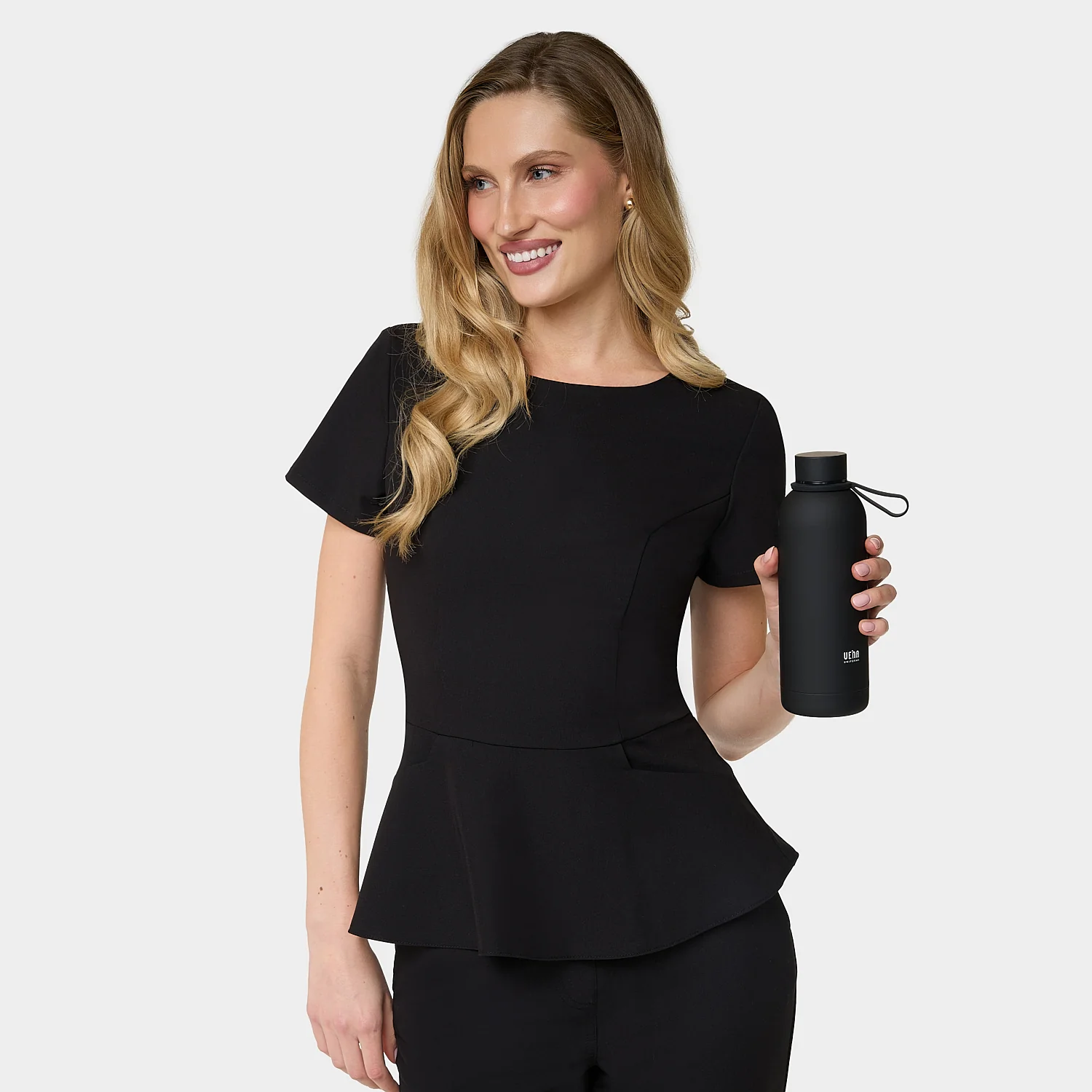 Bluza medyczna z baskinką KIM - BLACK