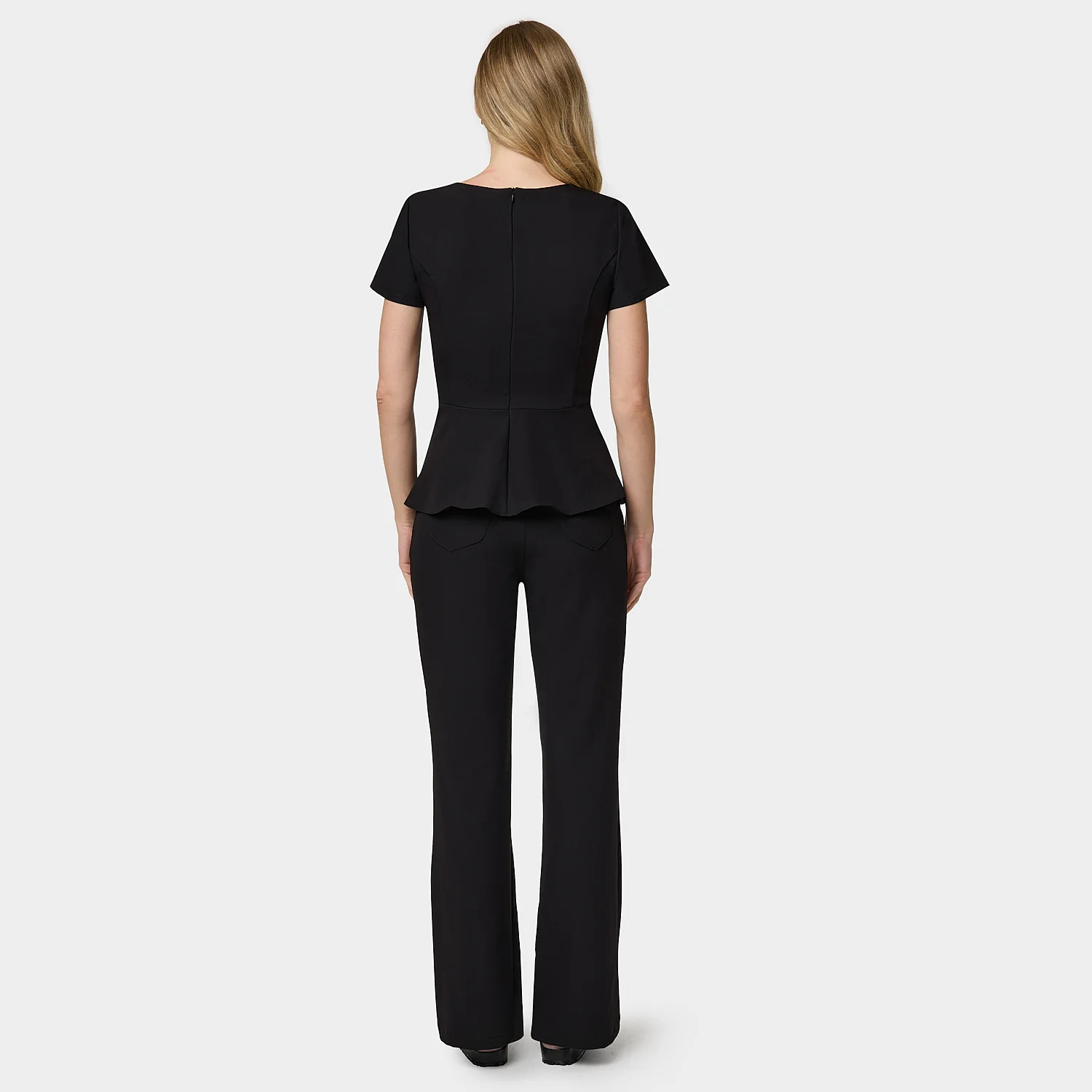 Bluza medyczna z baskinką KIM - BLACK - Image 5