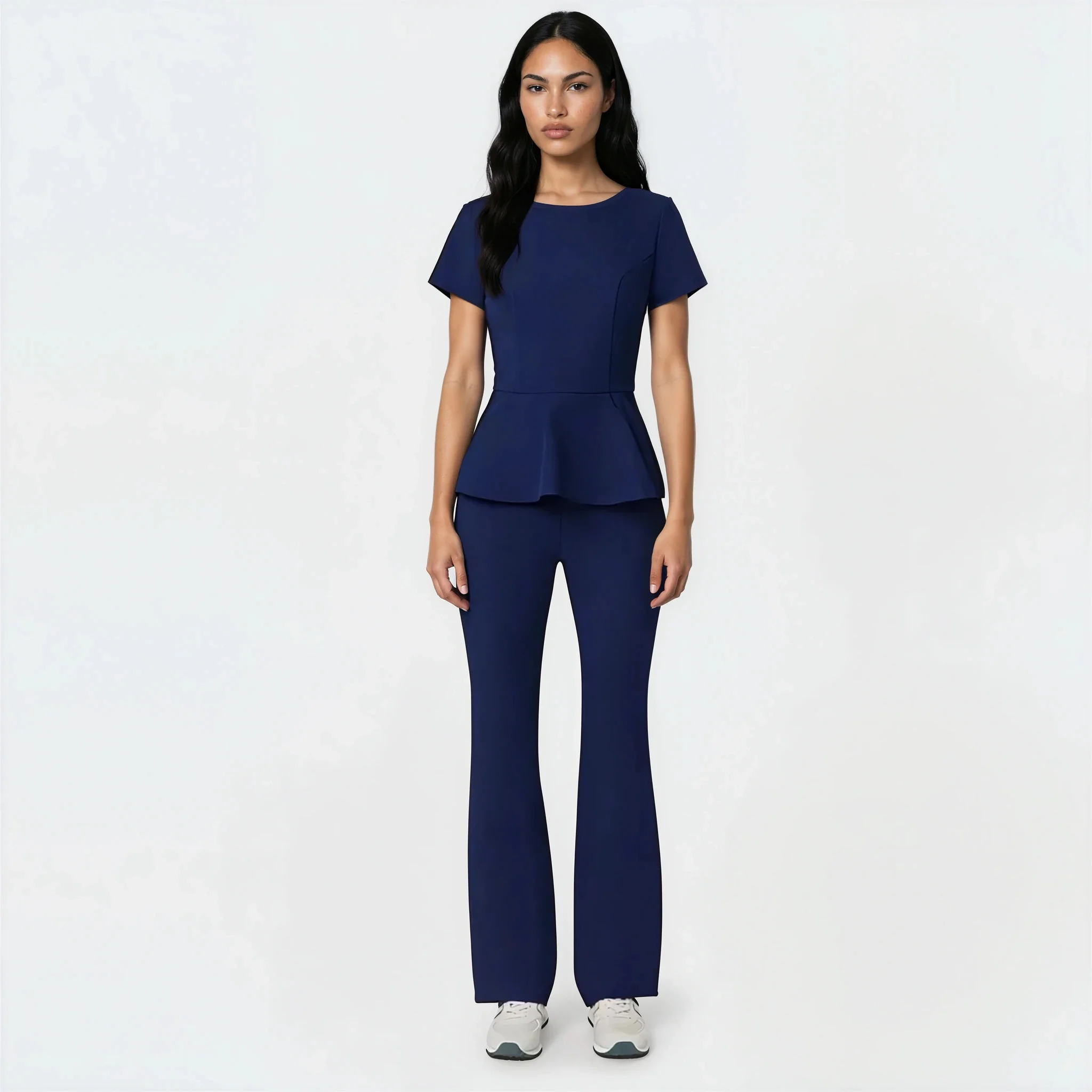 Bluza medyczna z baskinką KIM - NAVY - Image 2