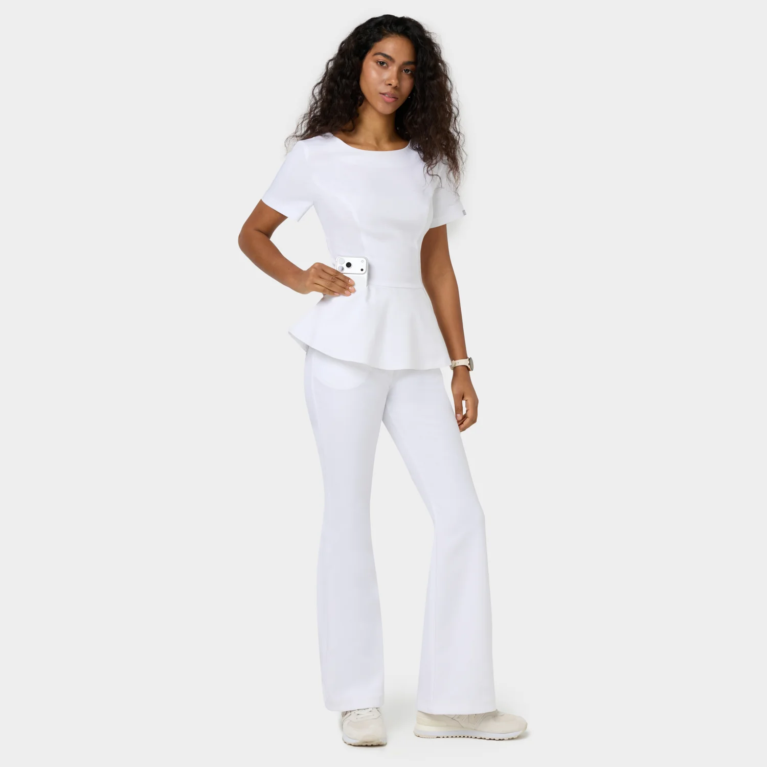 Bluza medyczna z baskinką KIM - WHITE - Image 5