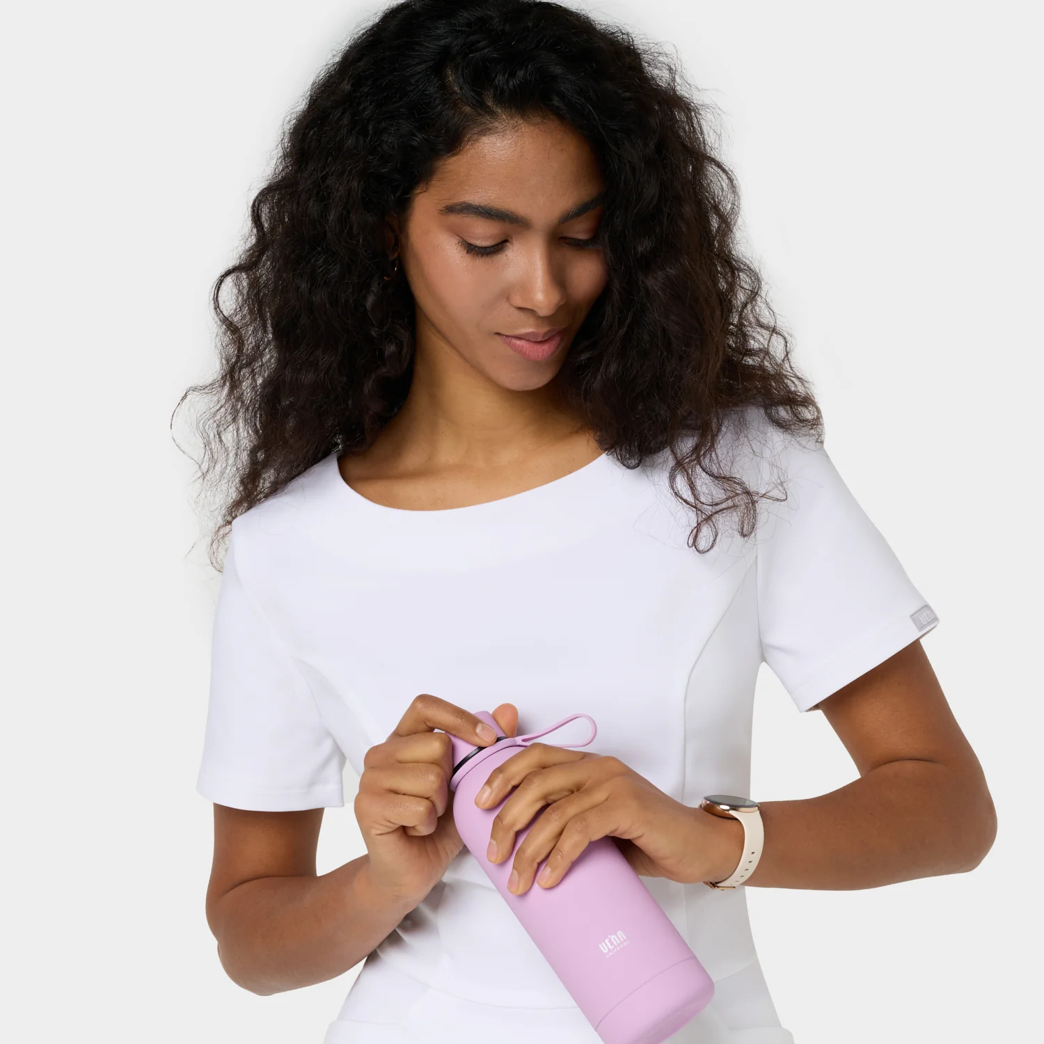 Bluza medyczna z baskinką KIM - WHITE - Image 8