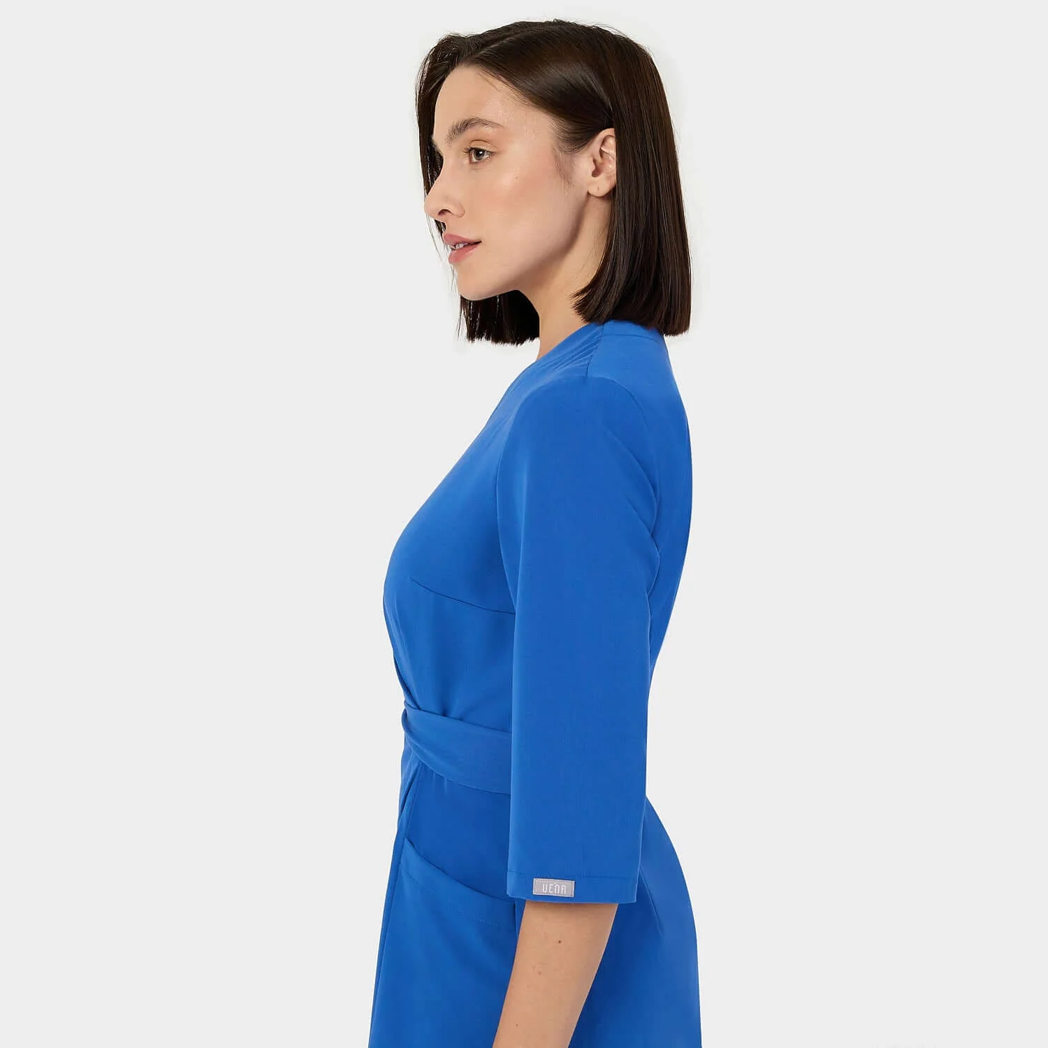 Fartuszek medyczny SOPHIA rękawy 3/4 - ROYAL BLUE - Image 2