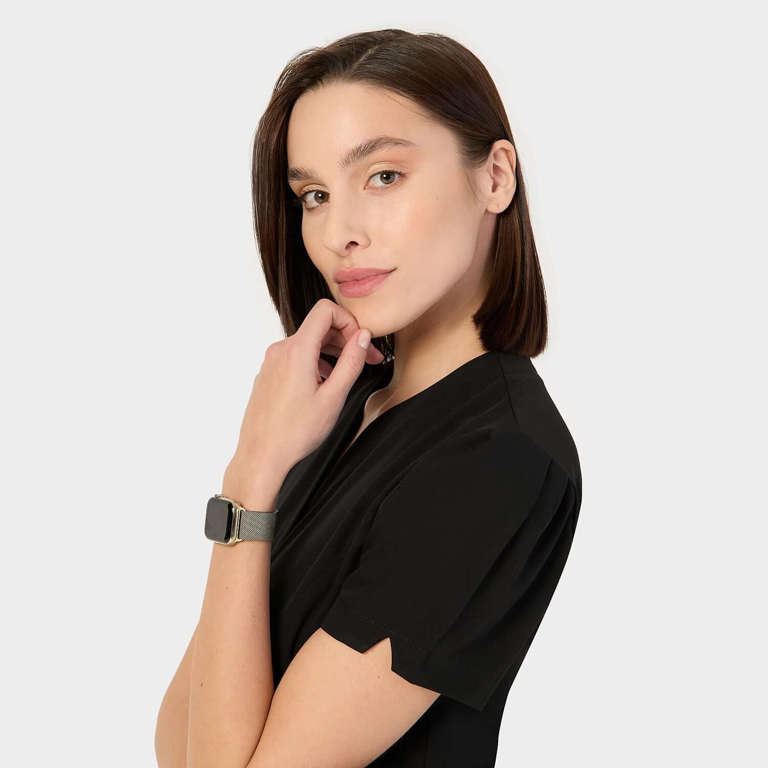 Fartuszek medyczny wiązany AMELIA - BLACK - Image 2