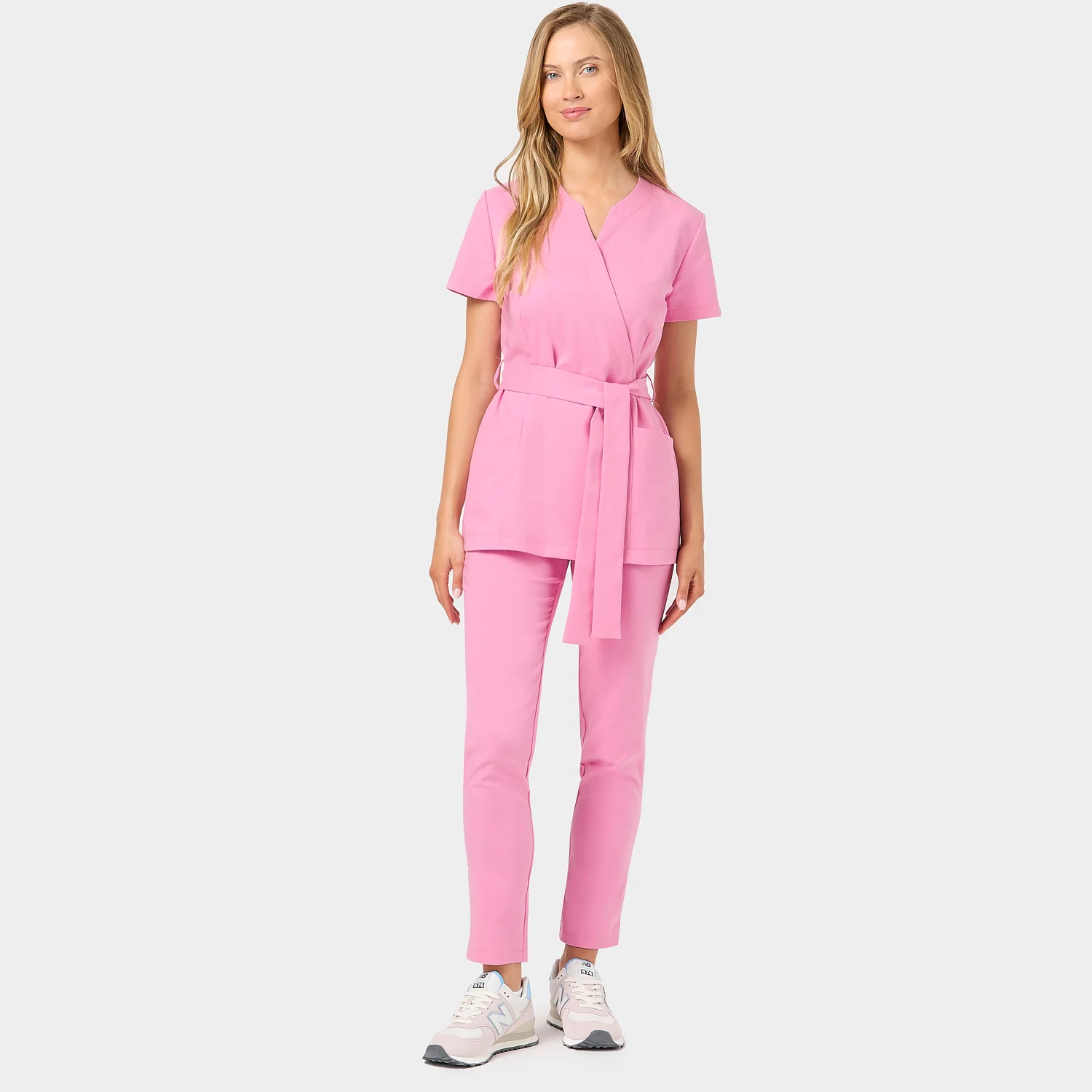 Fartuszek medyczny wiązany SOPHIA - CANDY PINK - Image 4