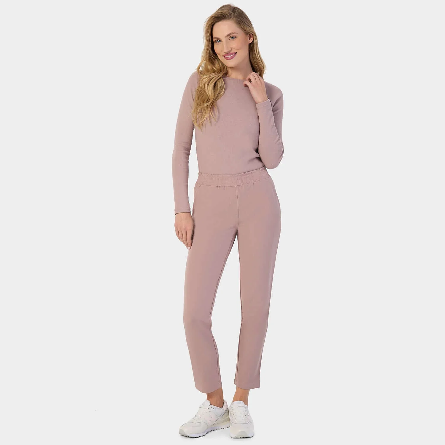 Longsleeve medyczny damski - DUSTY PINK - Image 2