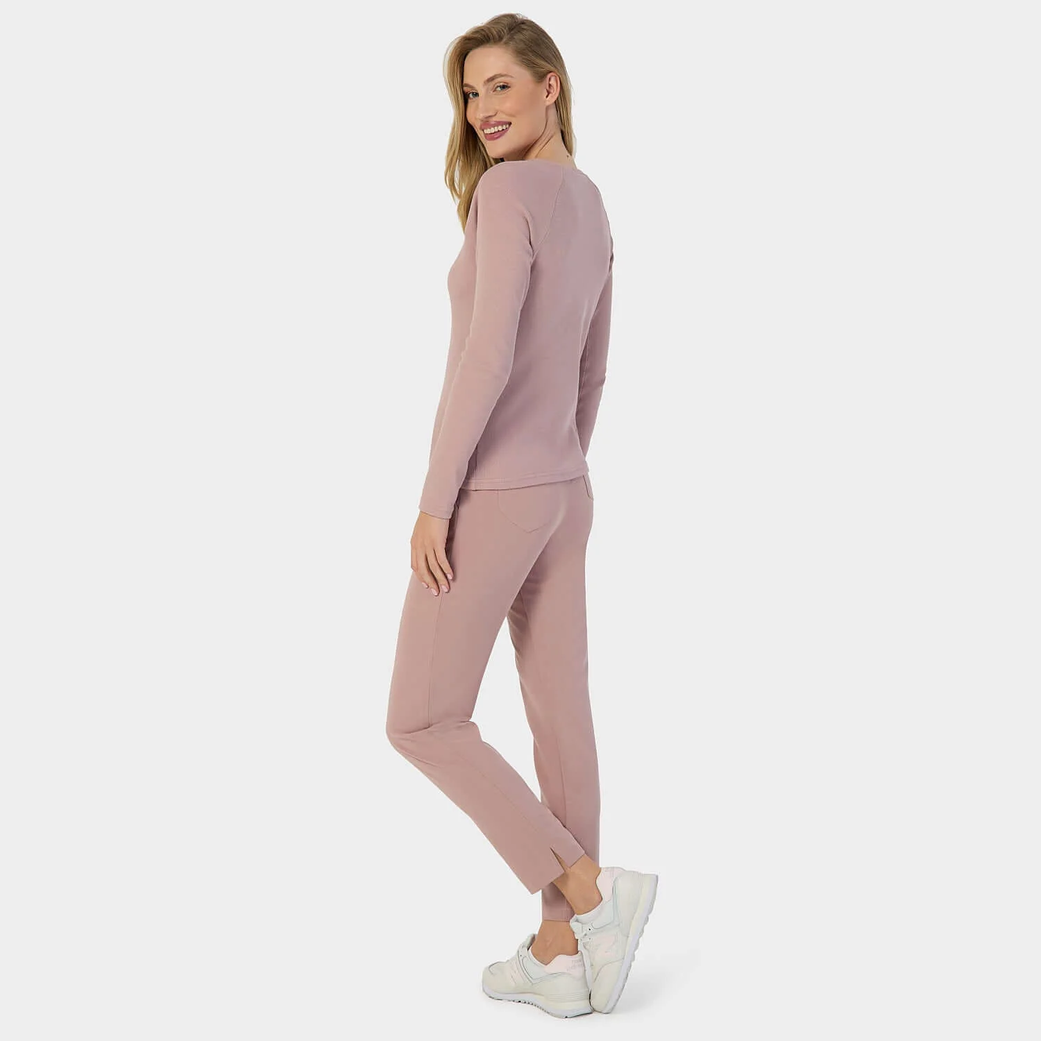 Longsleeve medyczny damski - DUSTY PINK - Image 3